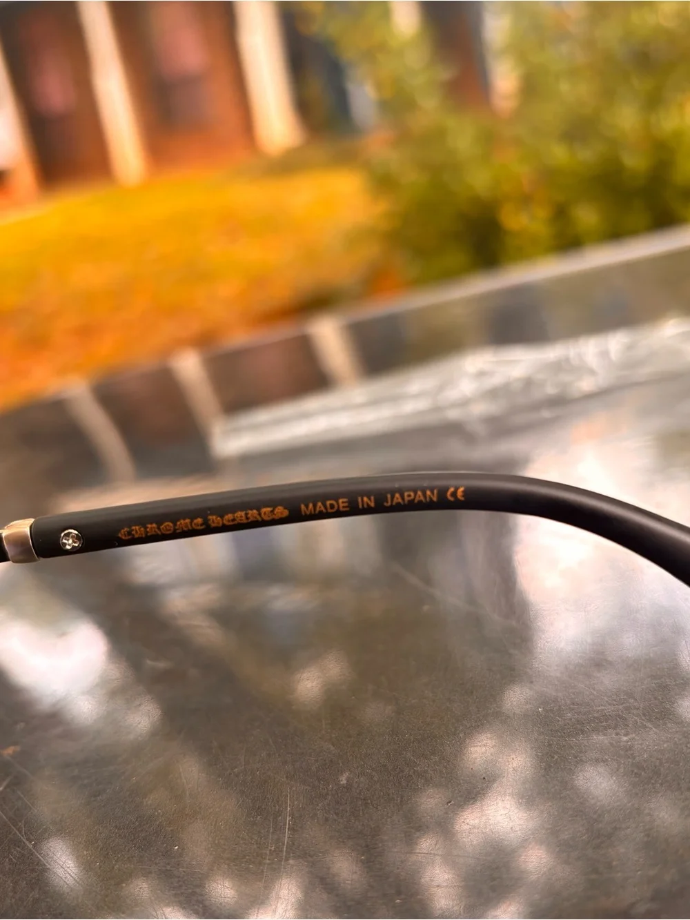 Chrome Hearts Unisex Metal Frame Glasses with Purple-Tinted Lenses